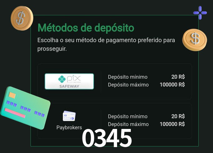 O cassino 0345 oferece uma grande variedade de métodos de pagamento